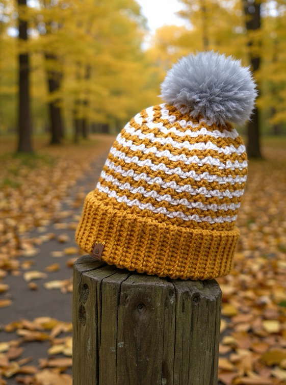 Adult Two Tone Hat Crochet Pattern with Video Tutorial