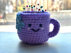 Hand-Crocheted Coffee Cup Pin Cushion (Pins Not Included)