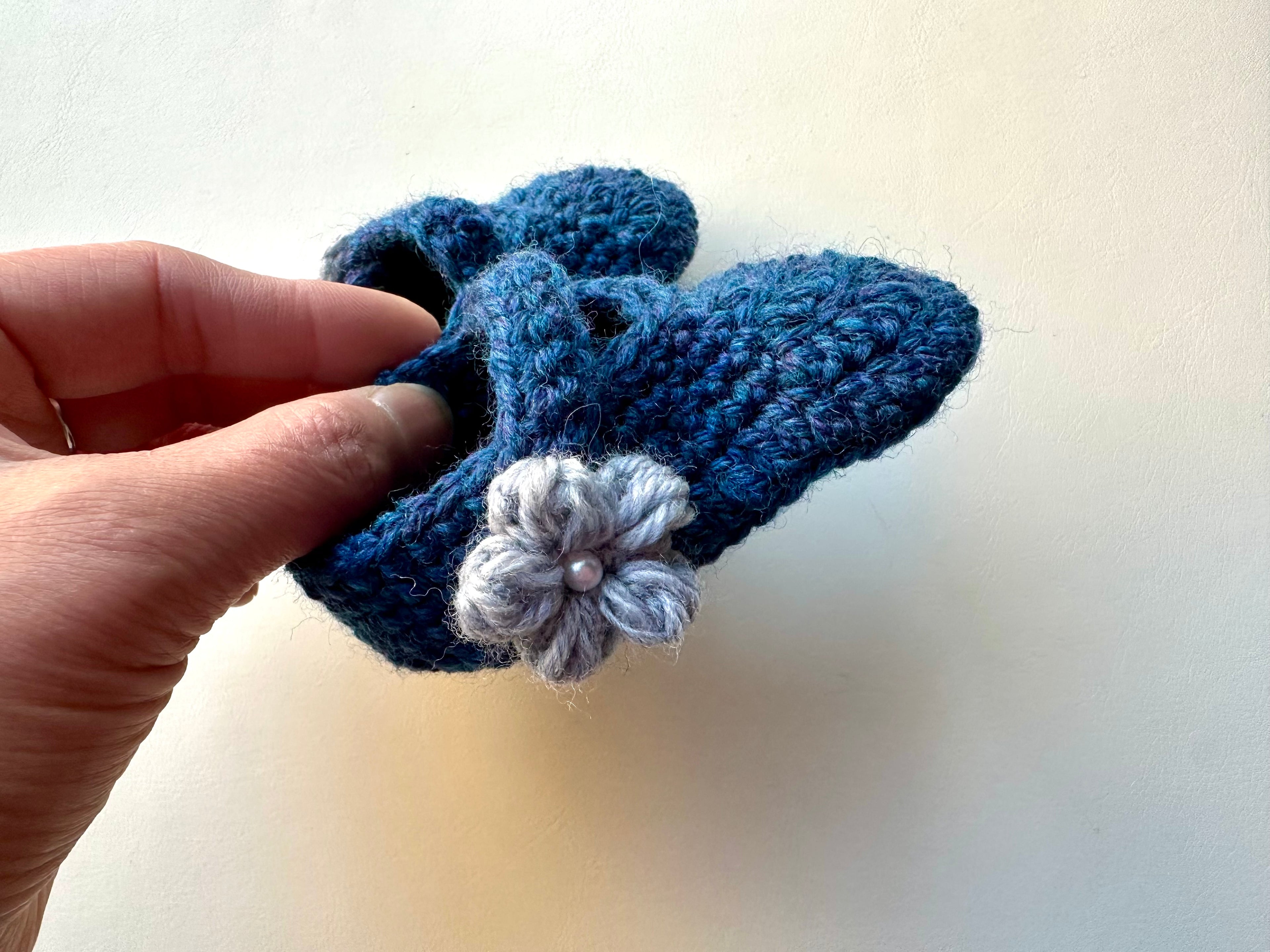 Hand-Crocheted Mary Janes Baby Shoes | 100% Superwash Wool | Machine Washable