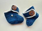 Hand-Crocheted Baby Booties (0–3 Months) Foot length-3.5 inches | 100% Superwash Wool | Machine Washable