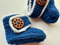 Hand-Crocheted Baby Booties (0–3 Months) Foot length-3.5 inches | 100% Superwash Wool | Machine Washable