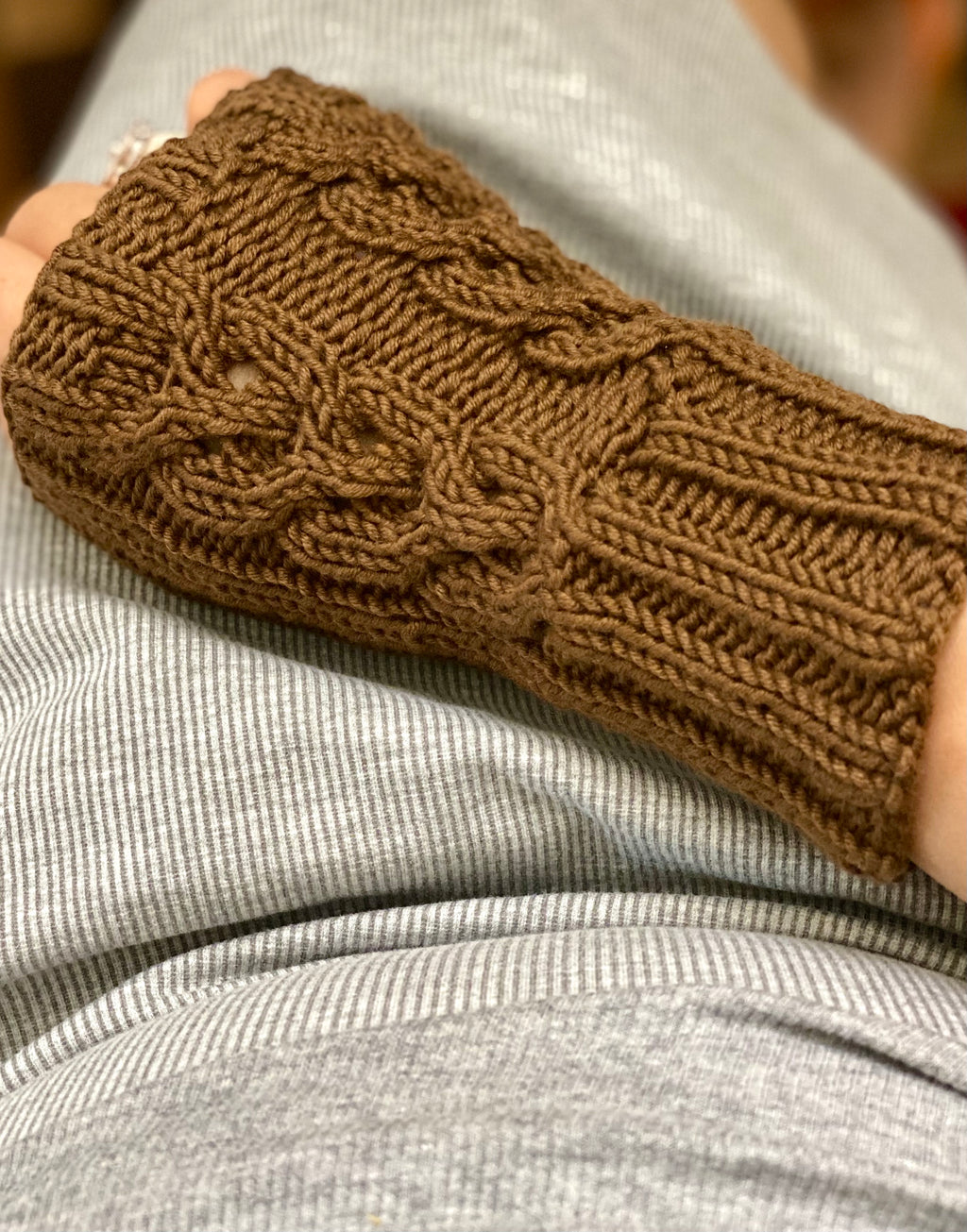 Fingerless Cable Wrist Warmer Knitting Pattern