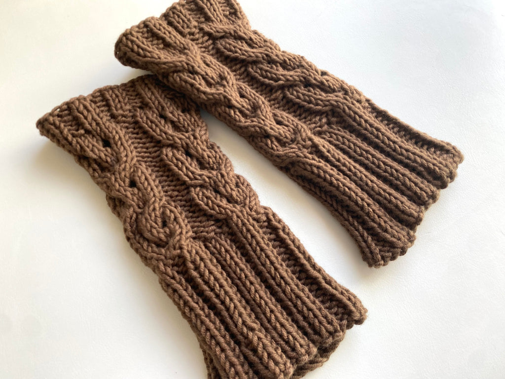 Fingerless Cable Wrist Warmer Knitting Pattern