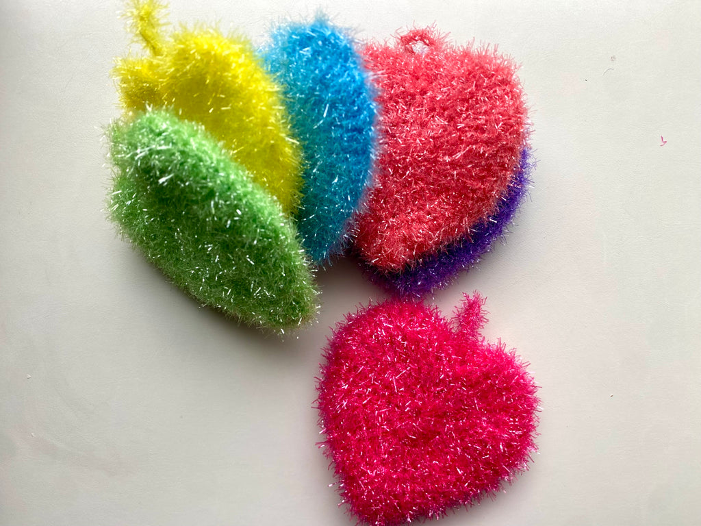 Good Deal! Heart Dish Scrubby - Handmade, Double Thick, Eco-Friendly Sponge Alternative