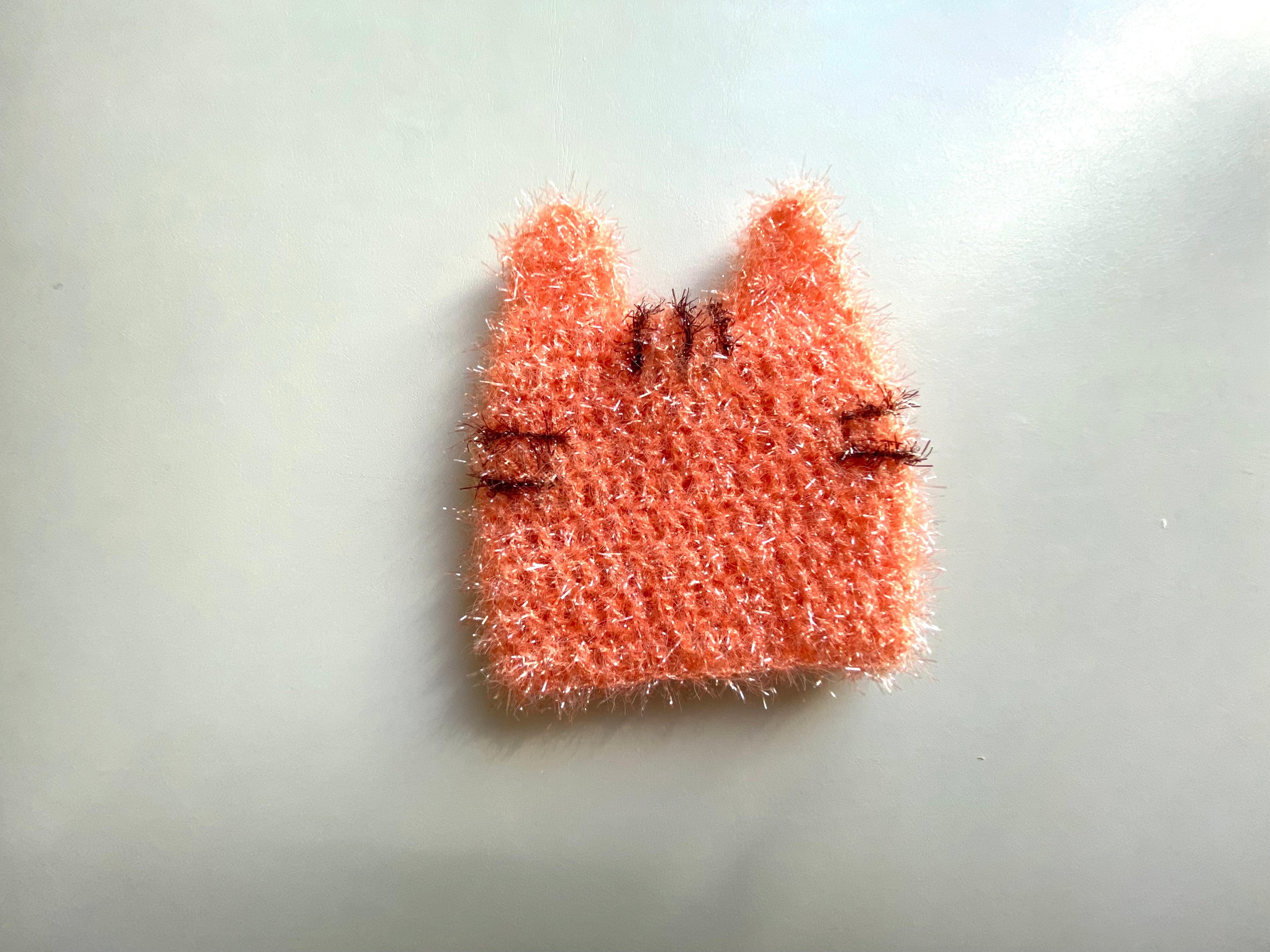 Crochet Cat Scrubbies with Pocket for Soap– Handmade for Body or Dish Cleaning