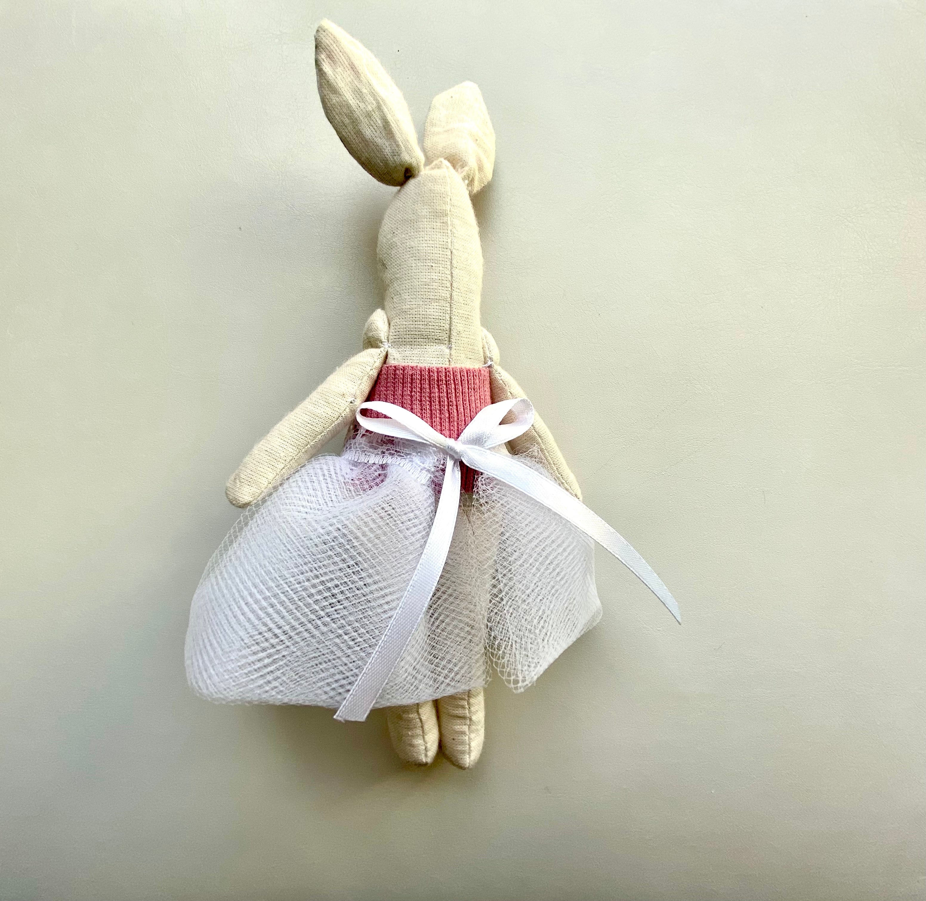 6" Handmade Ballerina Bunny Rag Doll with Outfit