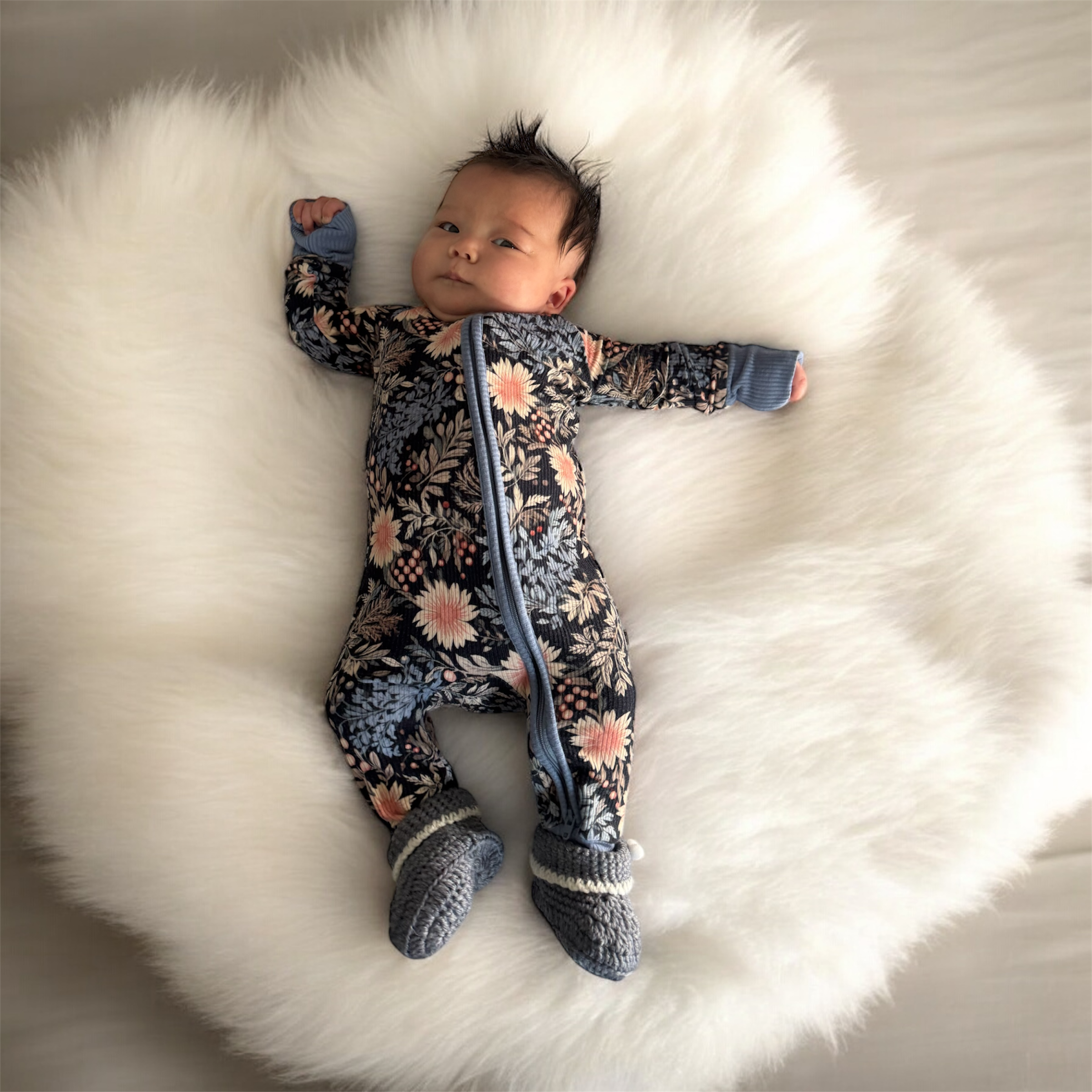 Hand-Crocheted Baby Booties | 100% Superwash Wool | Machine Washable