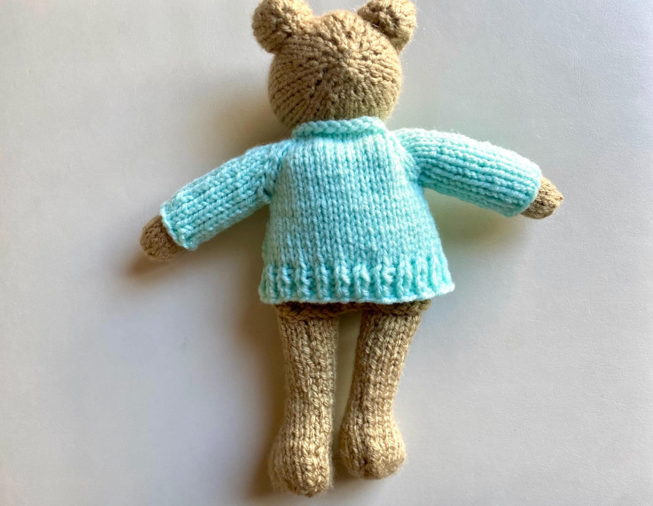 Bear Cardigan Knitting Pattern for 9.5" Stuffed Animal | Cardigan Only