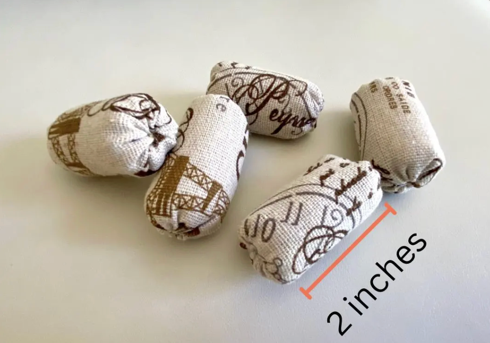 Set of 2, 1:12 Scale Miniature Pillow | Paris Theme Dollhouse Cushion