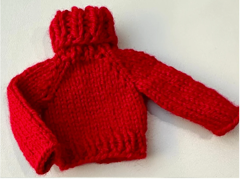 Hand-Knit Sweater for 11.5-Inch Fashion Doll – Soft Yarn, Cozy Fit