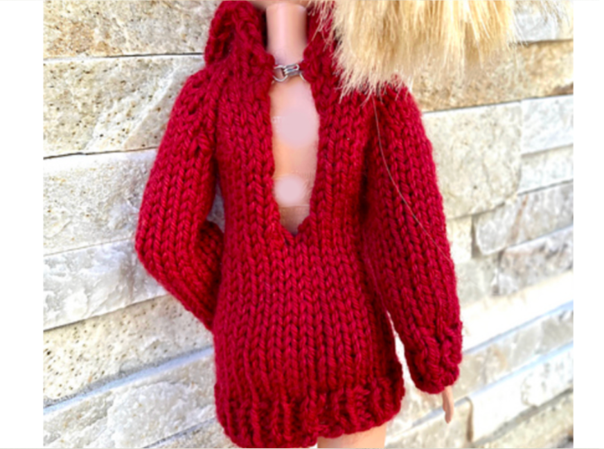 Turtleneck Sweater/Dress Knitting Pattern for 11.5-Inch Fashion Doll