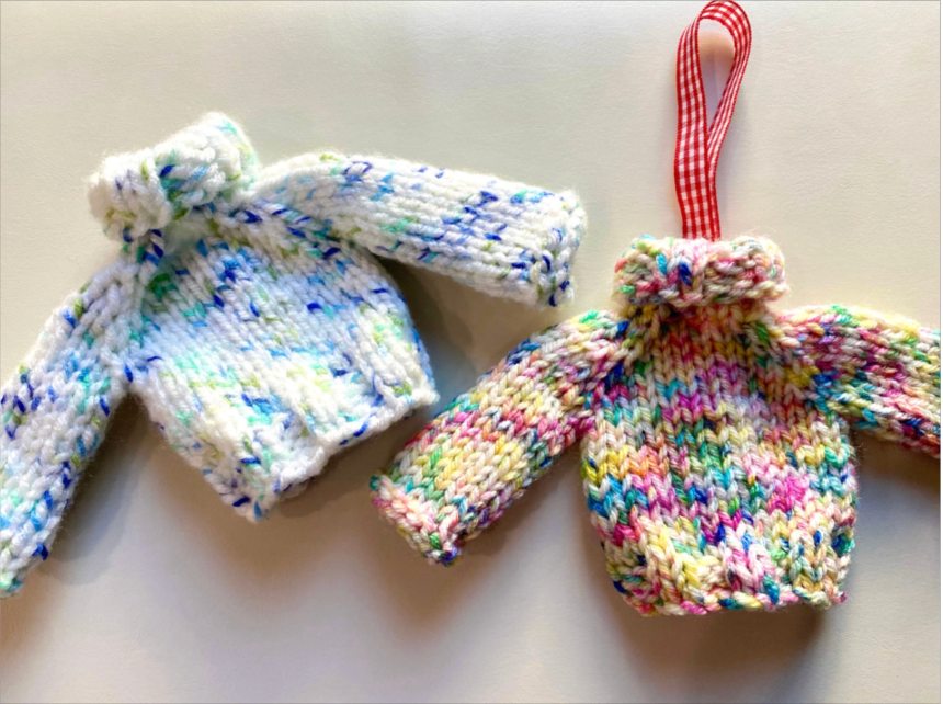 Christmas Turtle Neck Sweater Ornament Knitting Pattern