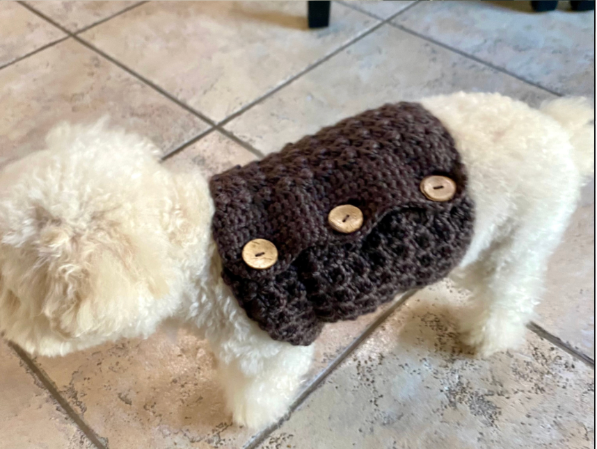 Pet Belly Warmer Size XS to L Crochet Pattern