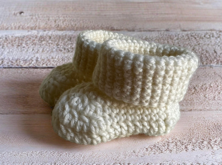 Must-Have Hand-Crocheted Baby Booties | 100% Superwash Wool | Machine Washable