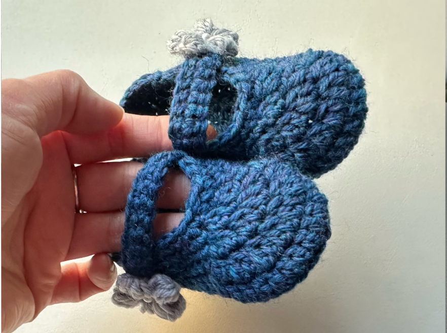 Hand-Crocheted Mary Janes Baby Shoes | 100% Superwash Wool | Machine Washable