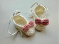 Hand-Crocheted Baby Shoes with Sweet Bows and Ties | 100% Superwash Wool | Machine Washable